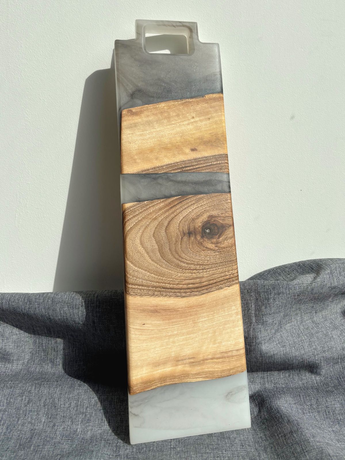 Planche - Graphite Double – planche apéritif bois résine époxy